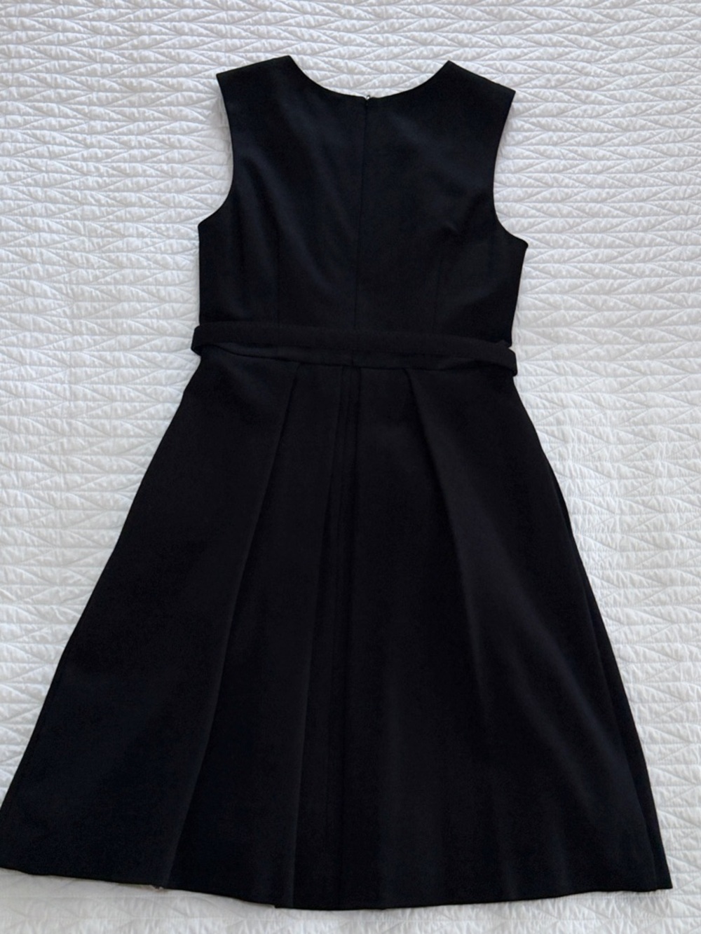 TRINA TURK Classic Black Sleeveless Belted A-Line Dress - Picture 2 of 8